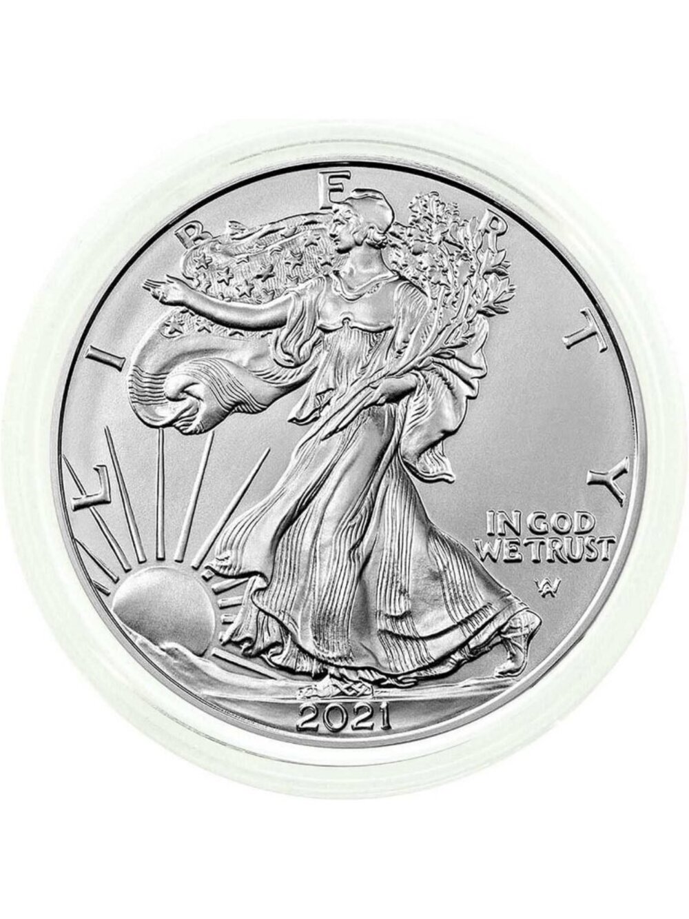 2021 Silver Eagle Type 2 .999 Fine Silver Coin with Certificate of Authenticity